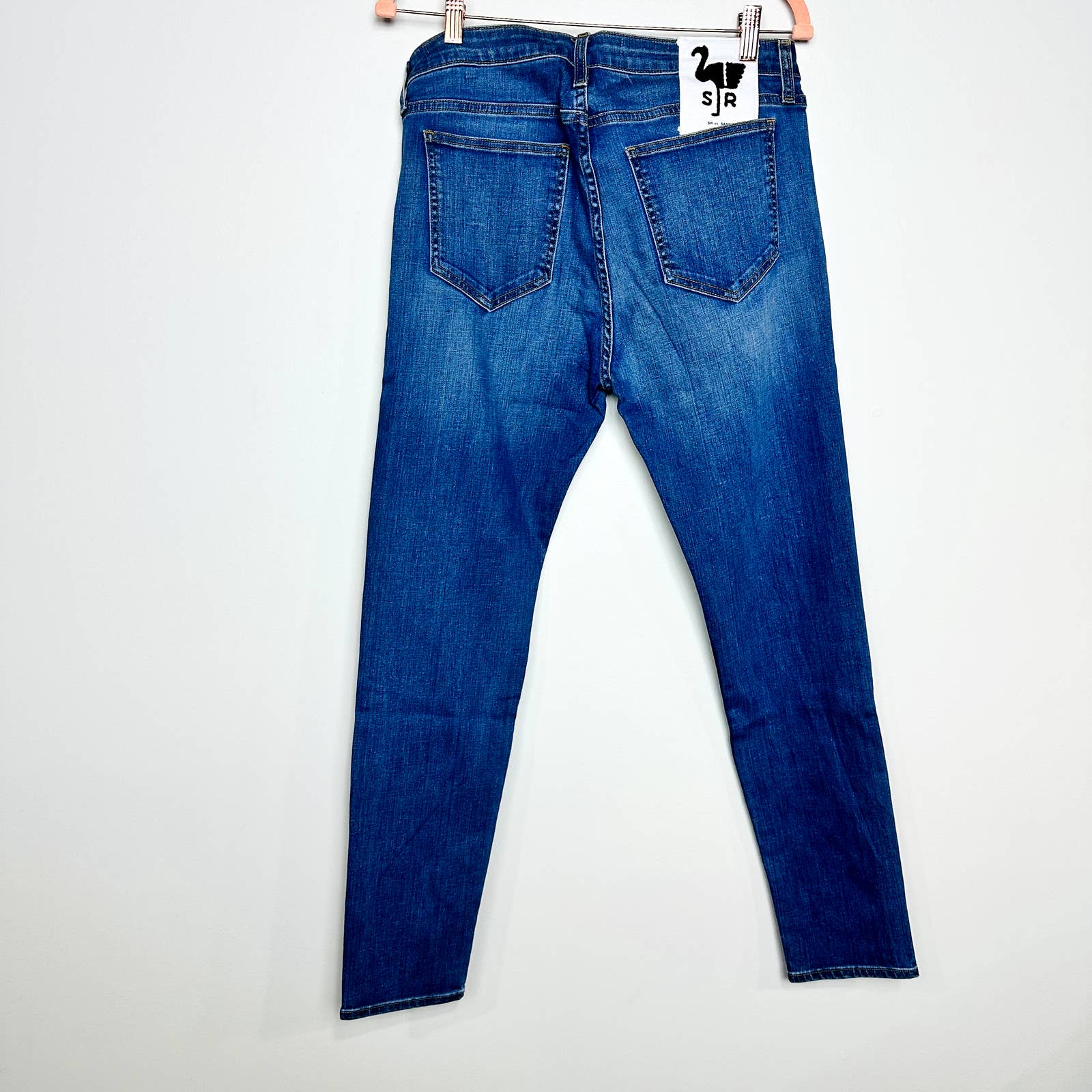 Free People X Sandrine Rose Mid-Rise Skinny Denim Jeans Indigo R1018-D007