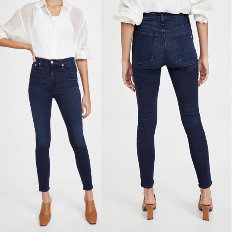 rag & bone NWT Nina High Rise Classic Ankle Slim Skinny Denim Jeans Viola Sz 28