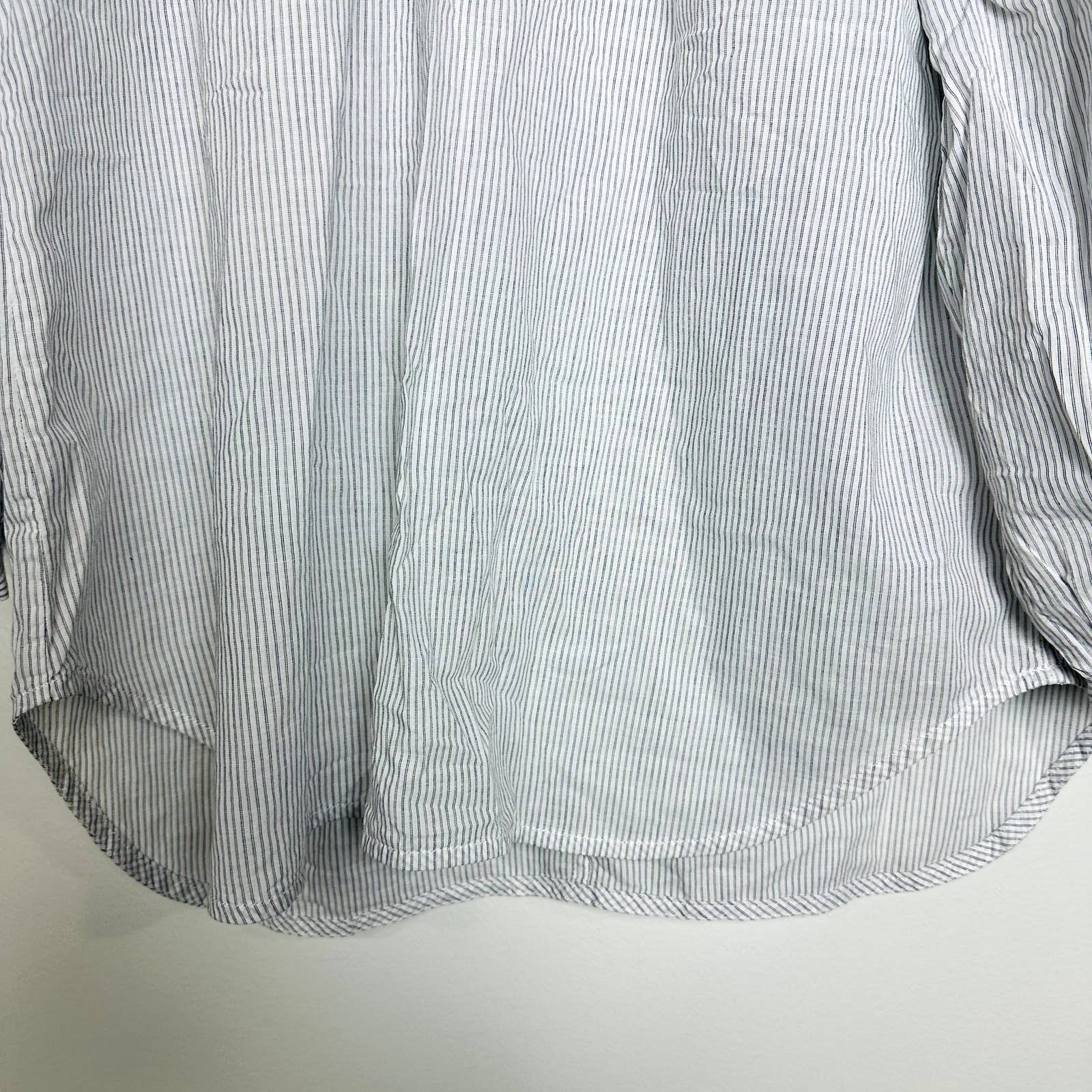 Everlane NWT Ruched Air Loose Fit 3/4 Sleeves Striped Blouse Multicolor Sz 00