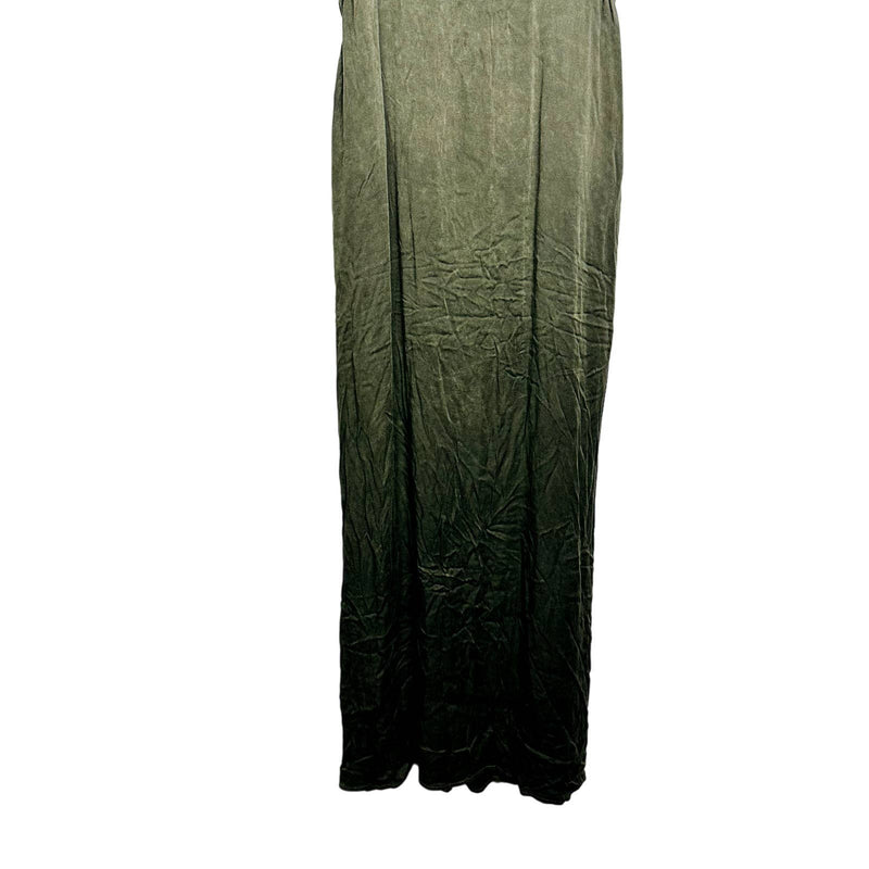 Chaser NWT Heirloom Wovens Criss Cross Strappy Tie Back Maxi Dress Military M