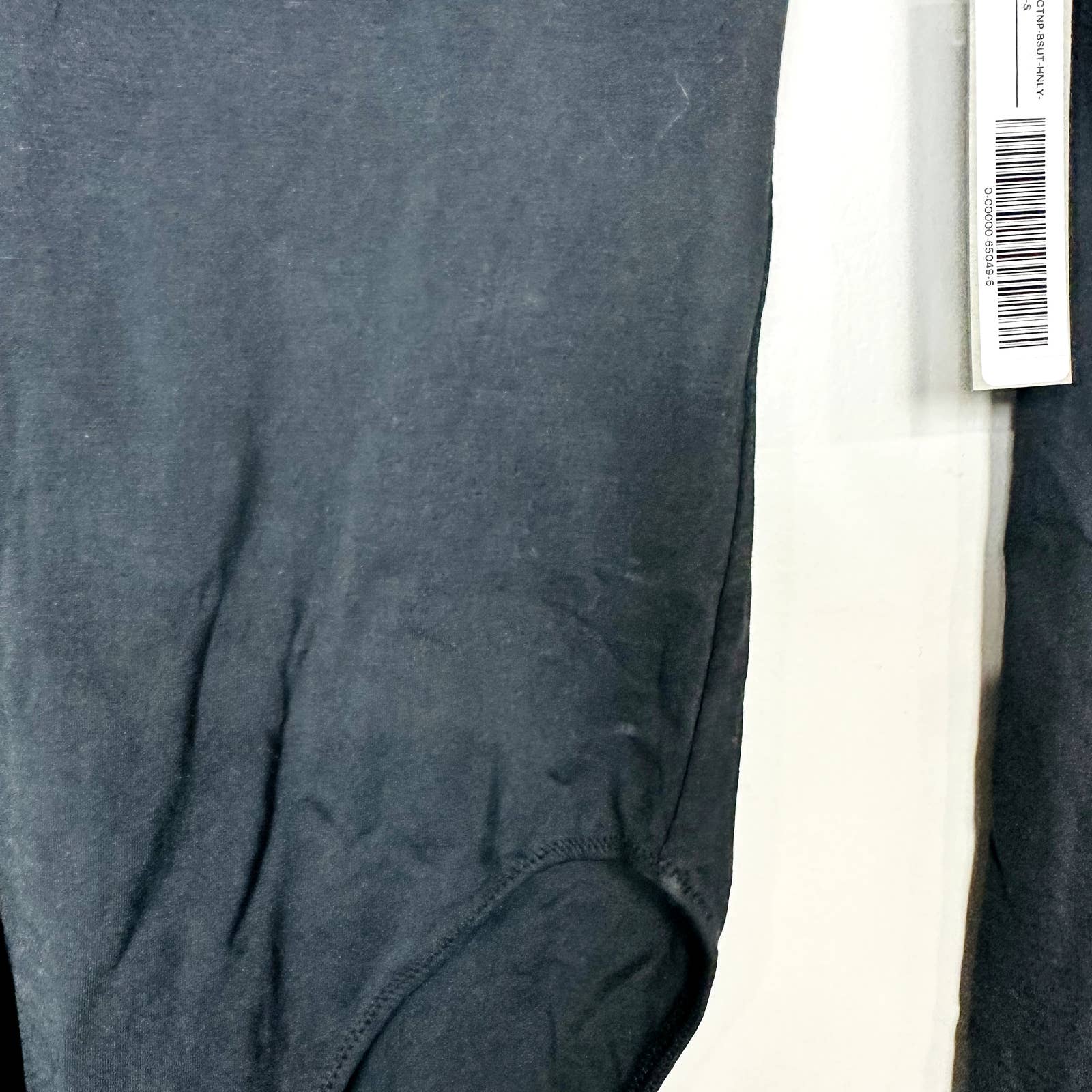 Everlane NWT The Cotton Scoop Neck Long Sleeve Henley Bodysuit Black Size Small
