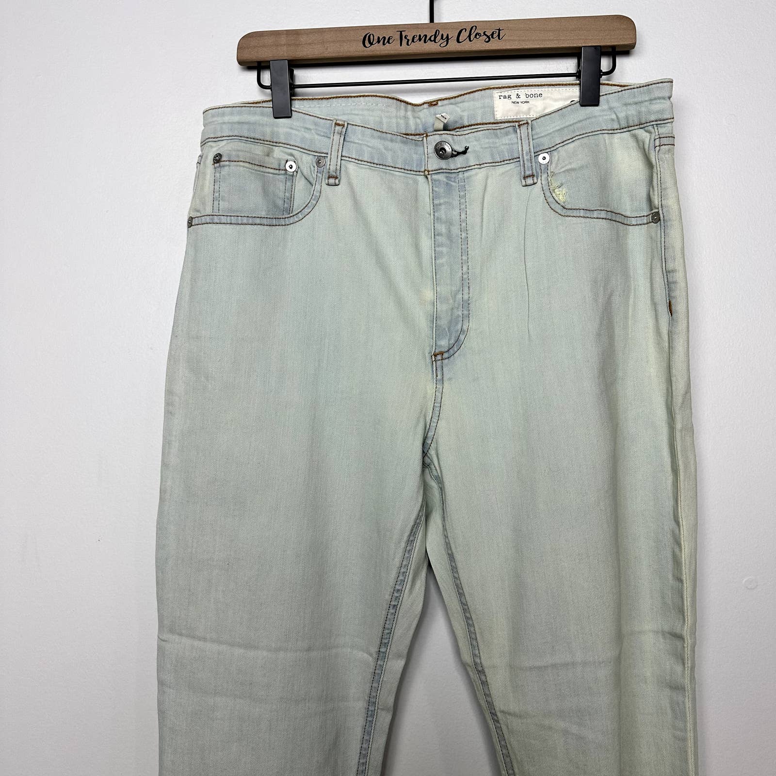 rag & bone NWT Nina Ripped High Waist Ankle Skinny Jeans Lake District Size 32