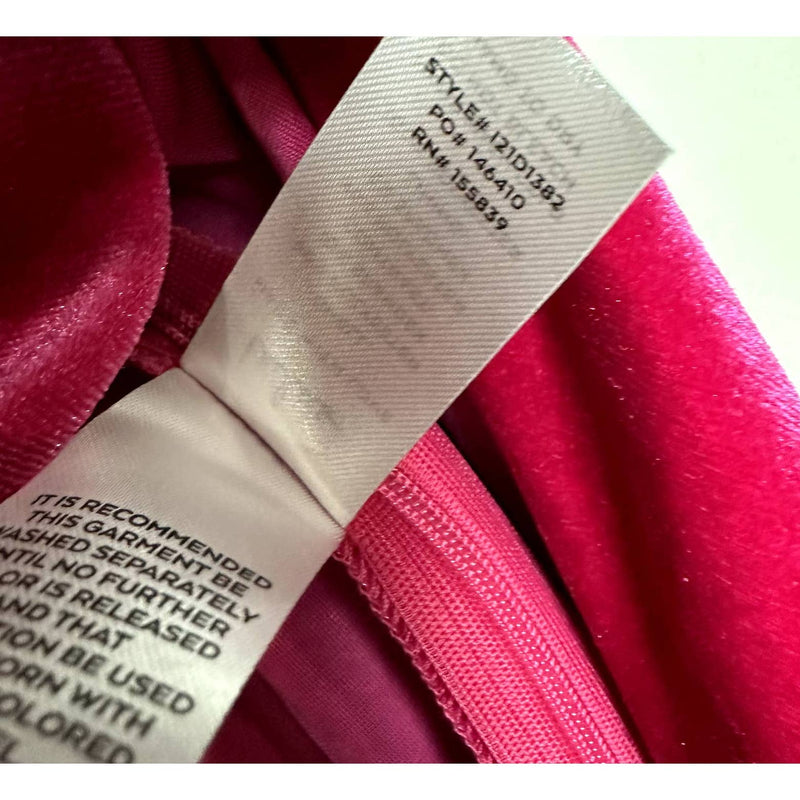 Lulus NWT All The Luxe Velvet Lace One-Shoulder Tulip Mini Dress Hot Pink