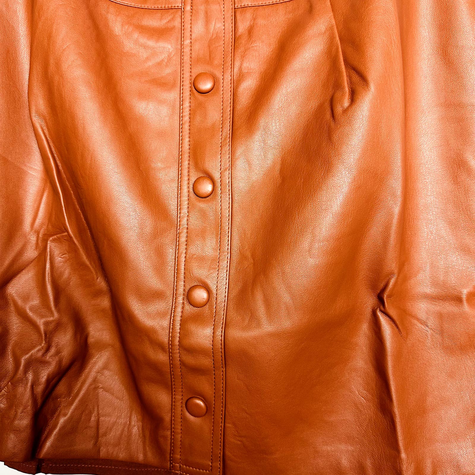 Lulus NWT Most Fab Brown Vegan Leather Button-Front Mini Skirt Clay