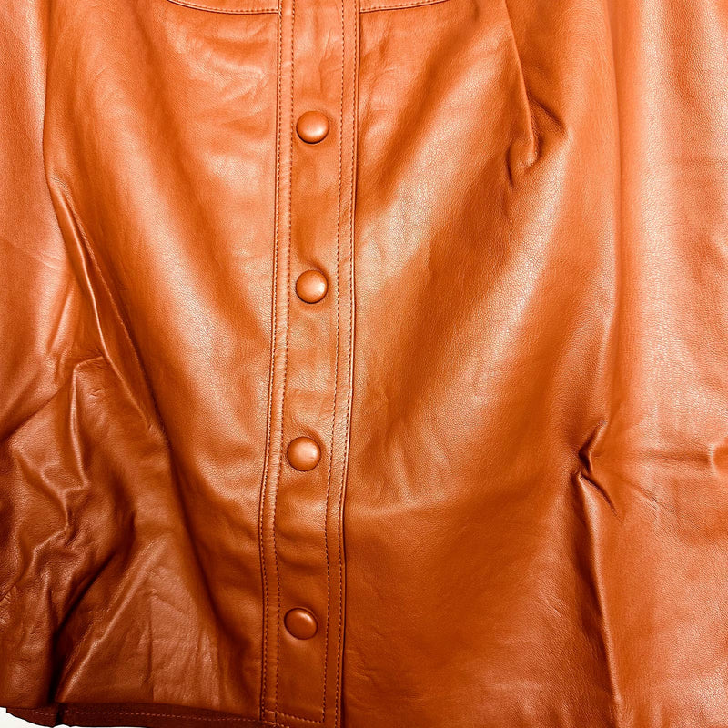 Lulus NWT Most Fab Brown Vegan Leather Button-Front Mini Skirt Clay