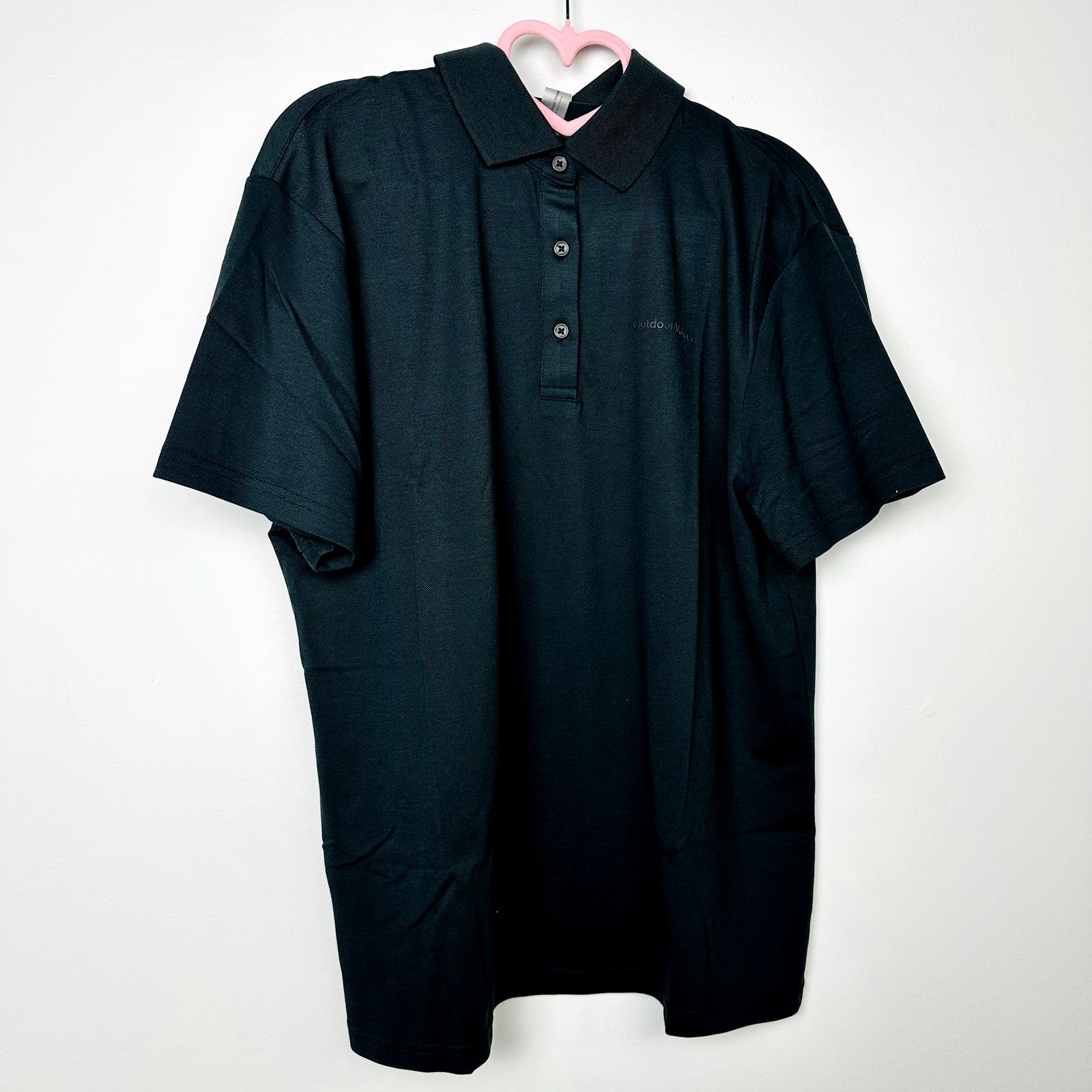 Outdoor Voices NWT Birdie Polo Shirt Black Size Medium