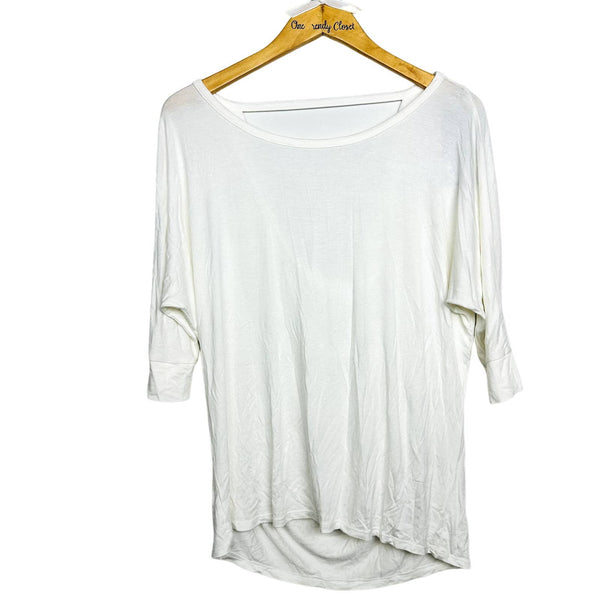 Chaser NWT Cut Out Draped Back Dolman 3/4 Sleeve Tunic Tops White Size Medium