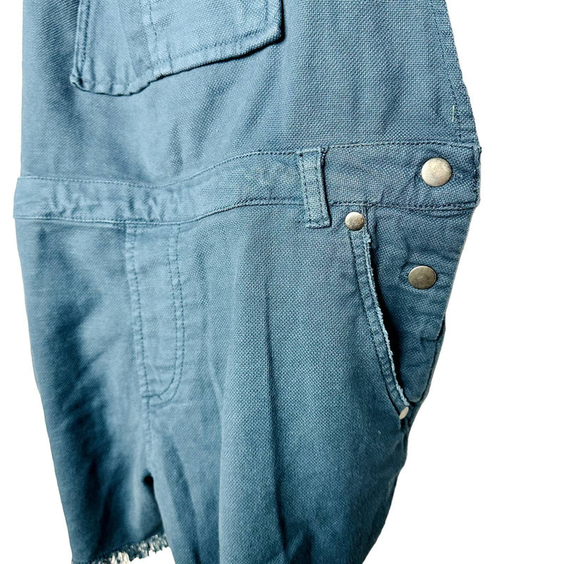 Chaser NWT Canvas Cross Back Frayed Hem Twill Shorts Overall Teal Size Medium
