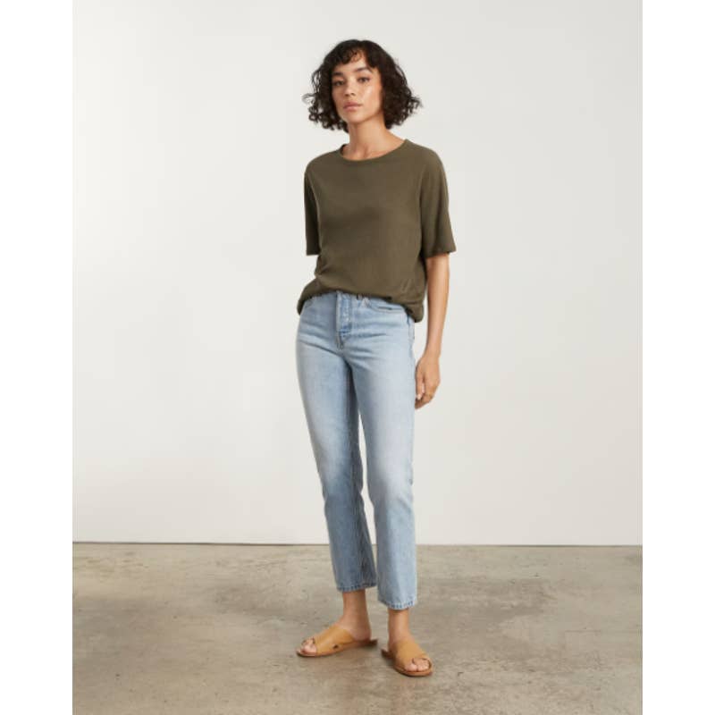 Everlane NWOT The Air Oversized Crew Neck Short Sleeves Casual Tee Olive Large
