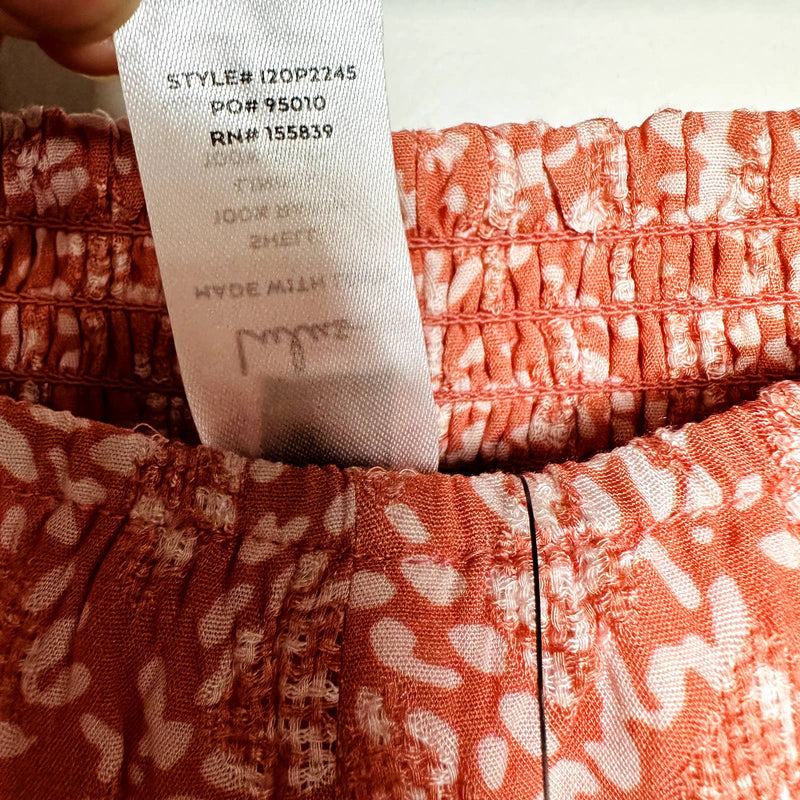 Lulus NWT Most Perfect Day Geometric Print Knot Tie-Front Shorts Coral Sz Medium