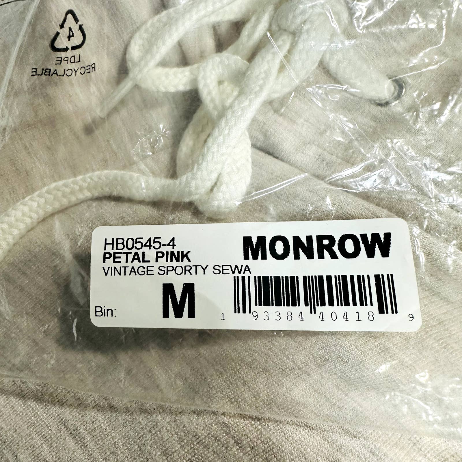 Monrow NWT Supersoft Drawstring Sporty Vintage Sweatpants Petal Pink Size Medium