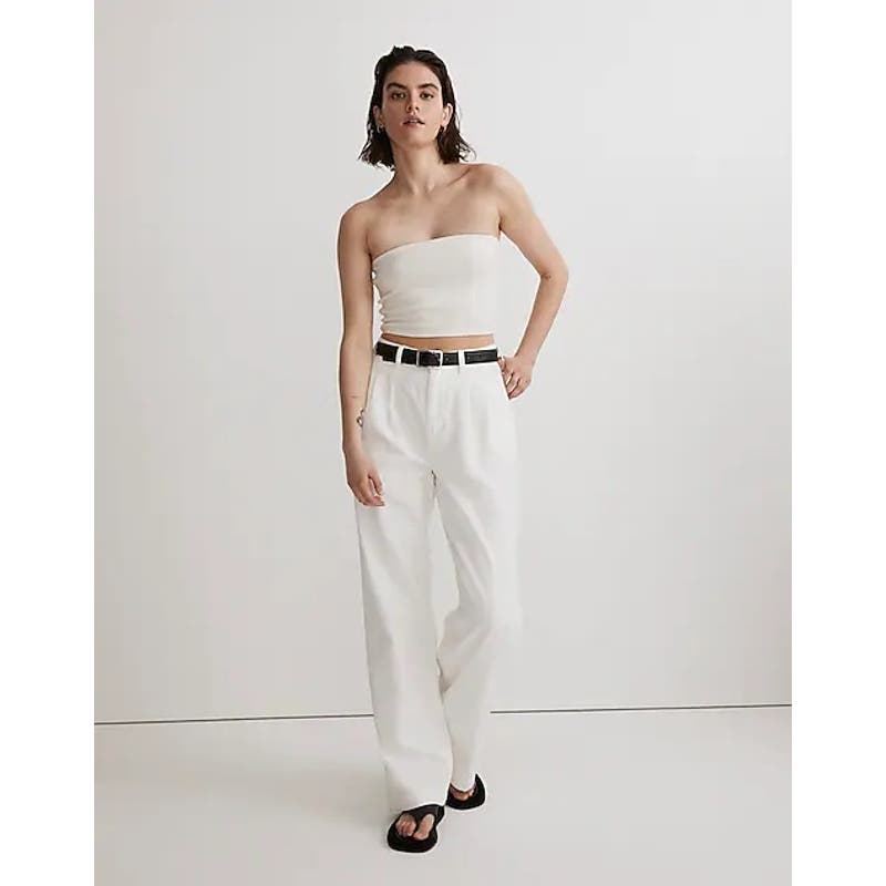 Madewell NWT White Crop Tube Top in Sleekhold Size XL