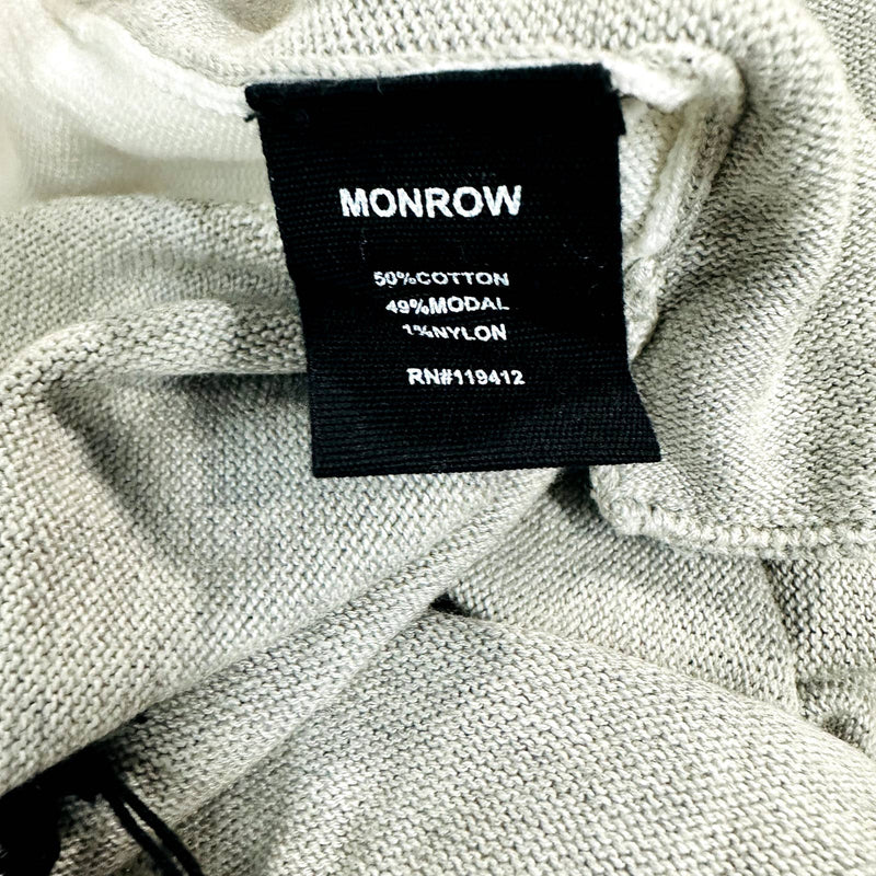 Monrow NWT White Stripes Drawstring Pull-On Jogger Pants Heather Gray Sz Medium
