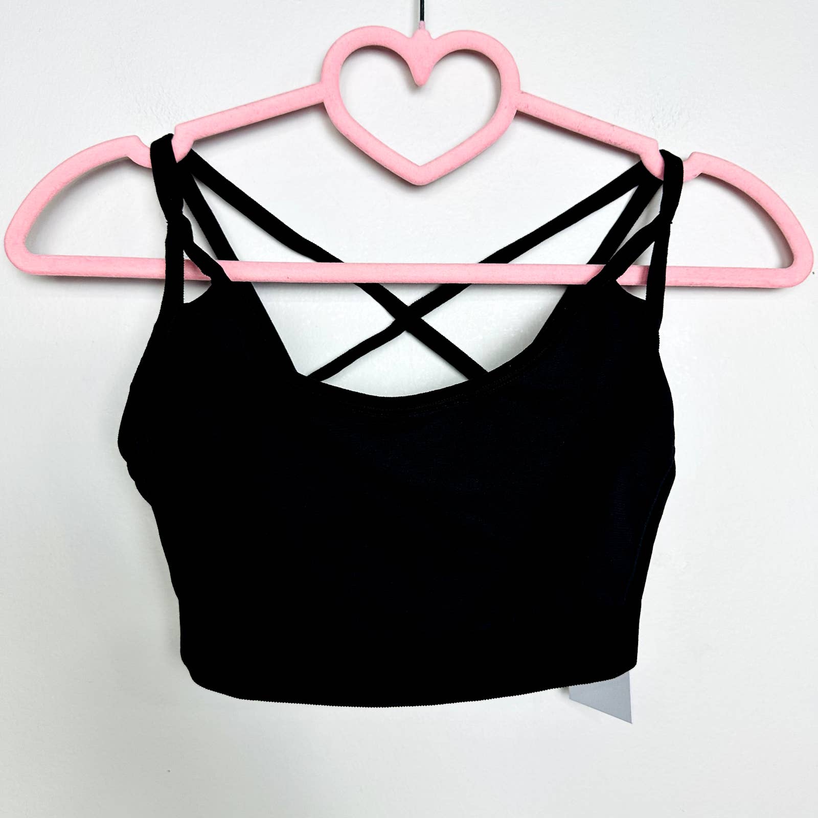 Spiritual Gangster NWT Criss Cross Strappy Activewear Sports Bra Black Size XS/S