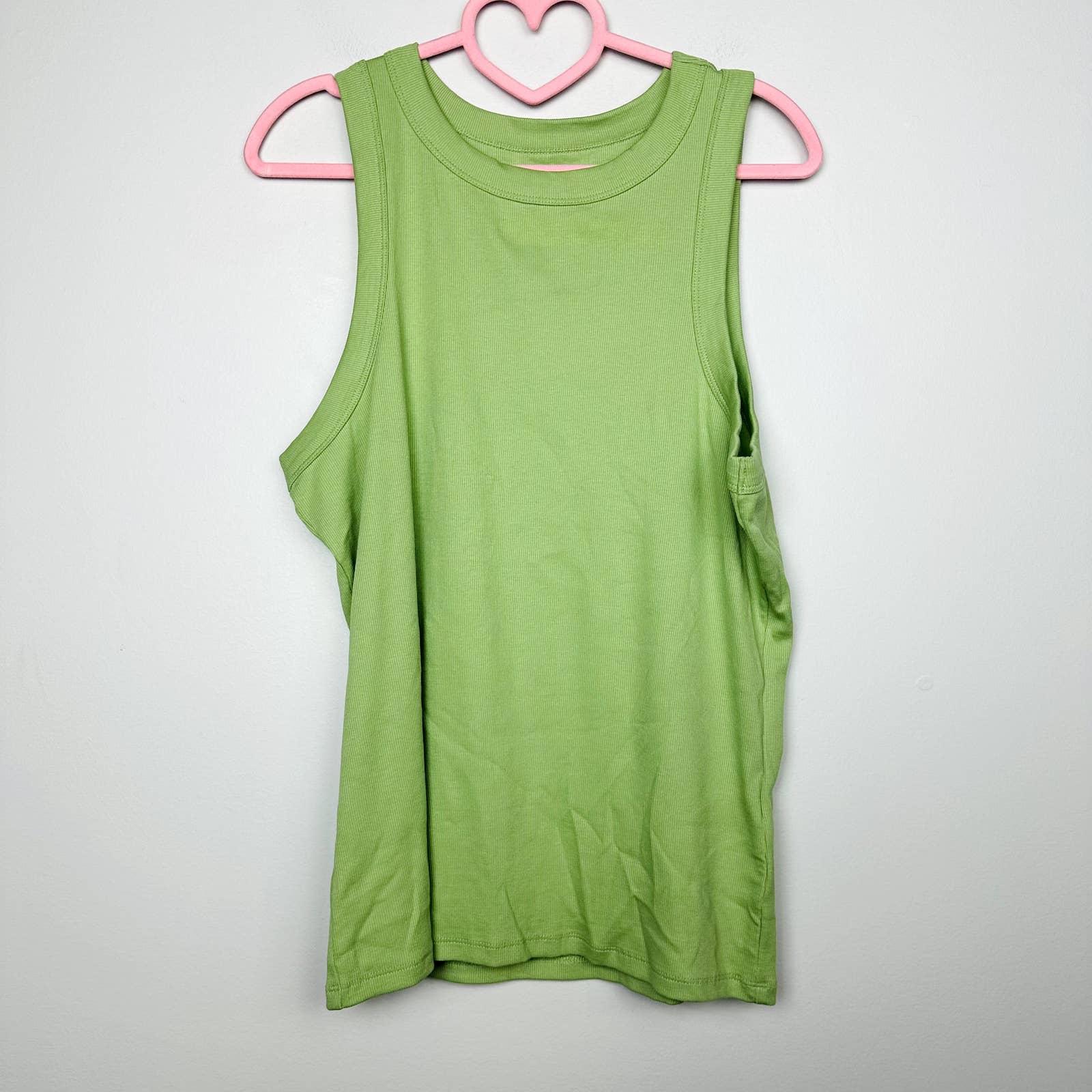 Madewell NWT Green Brightside Rib Cutaway Tank Size XL