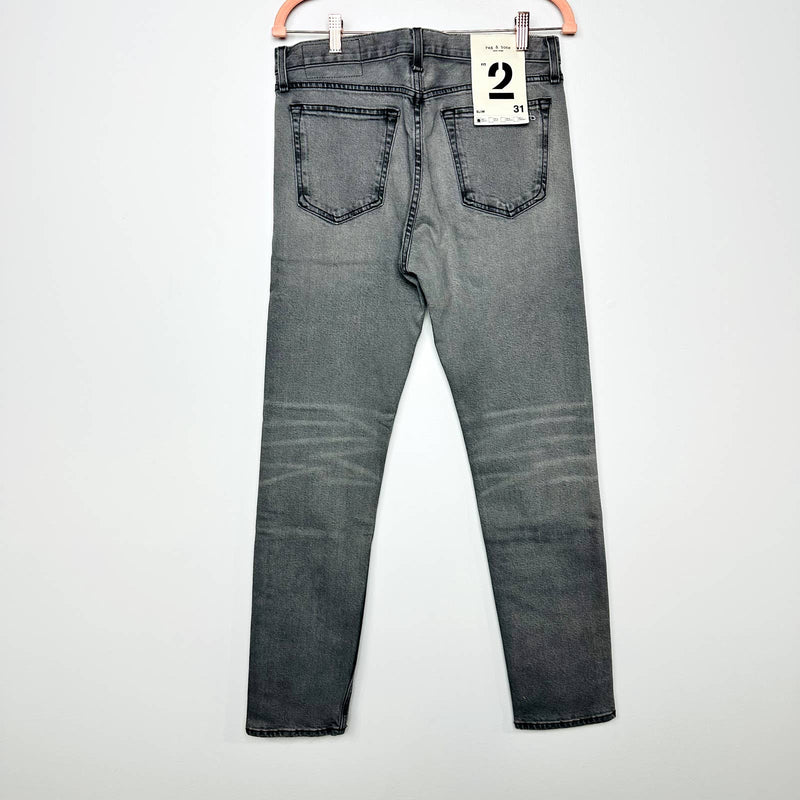 rag & bone NWT Fit 2 Slim Classic Button Fly Stretch Denim Jeans Greyson Size 31