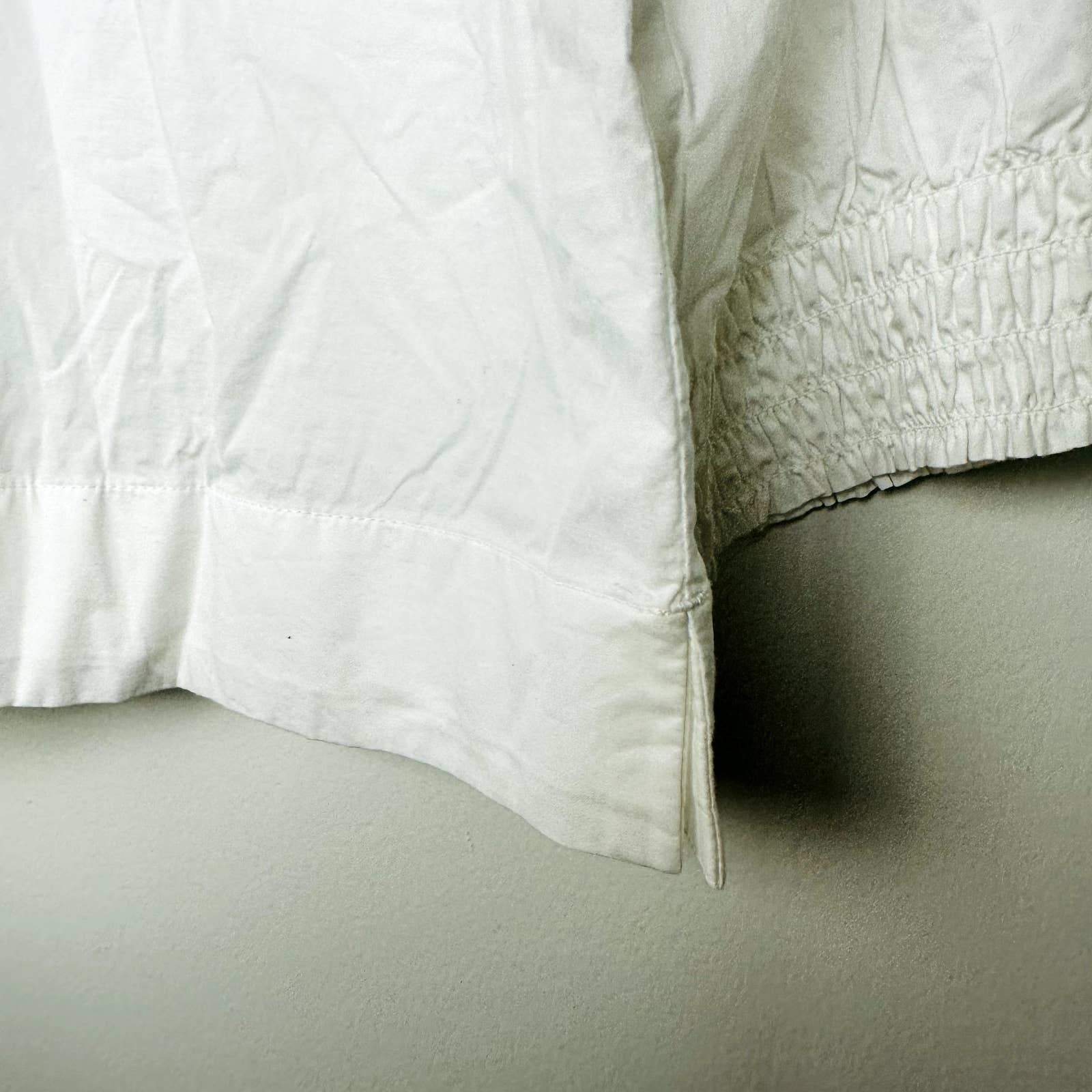 Everlane NWT The Funnel Neck Smock Classic Button Back Top Blouse White Sz Large