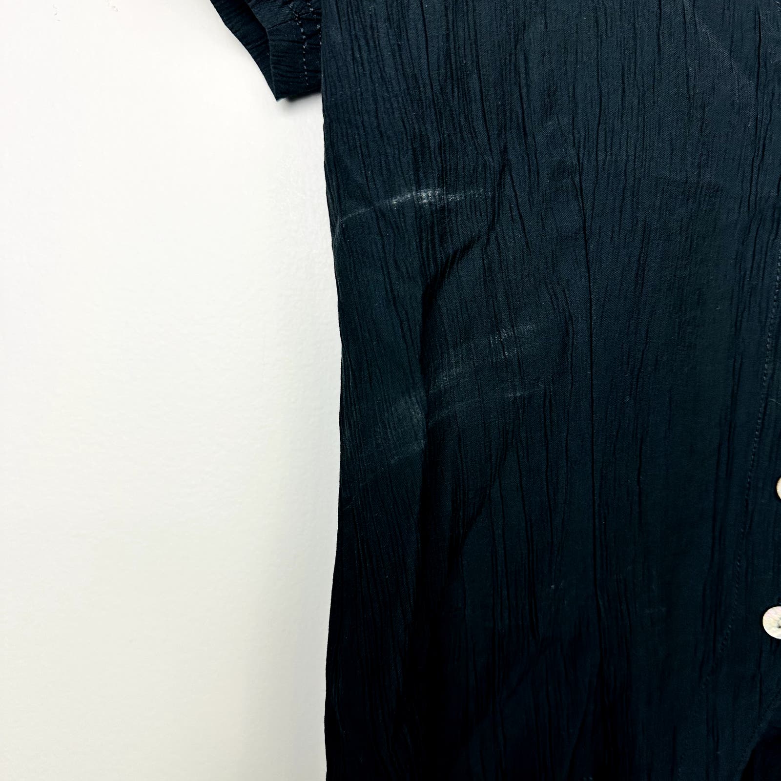 Madewell NWT Black Notched V-Neck Button-Up Top Small