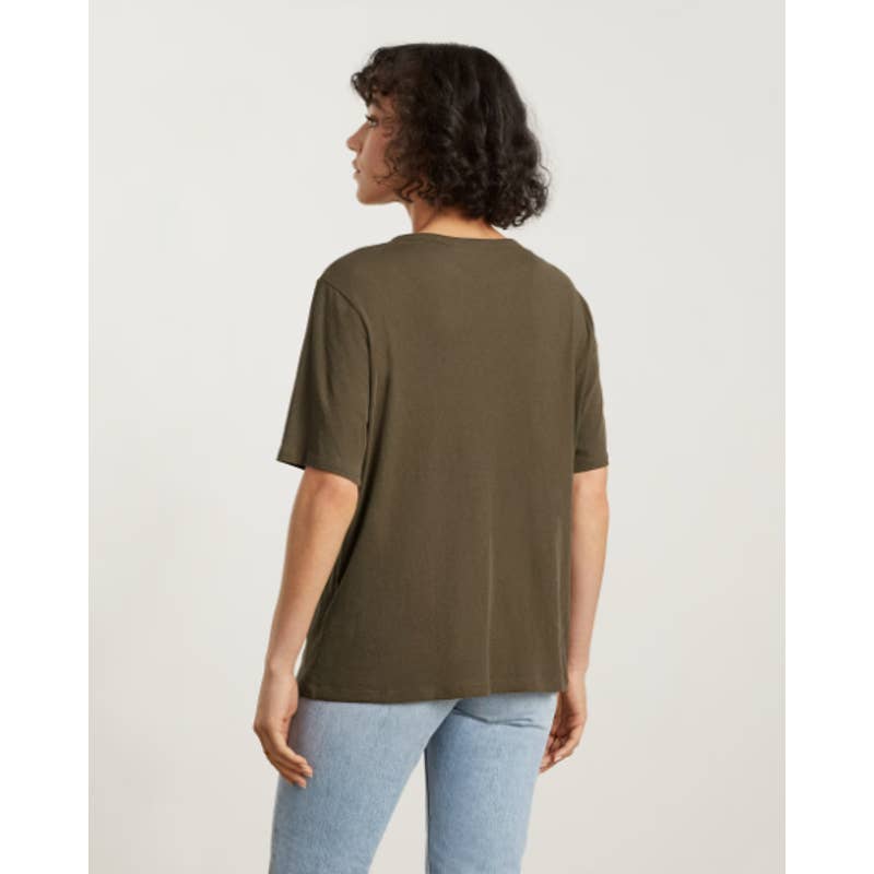 Everlane NWOT The Air Oversized Crew Neck Short Sleeves Casual Tee Olive Large