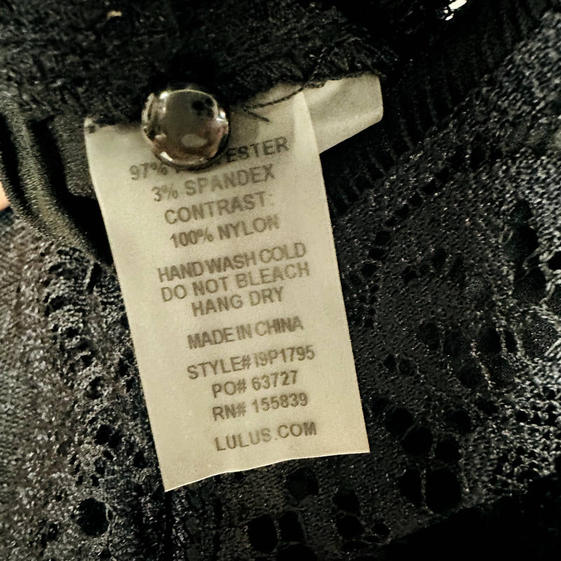 Lulus NWT Promise of Romance Black Satin Lace Sleeveless Lounge Romper Black