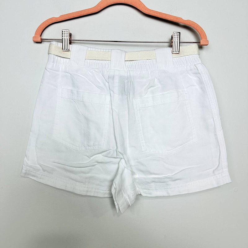 Monrow NWT Twill Casual Drawstring Pocket Casual Cotton Hiker Shorts White Sz XS
