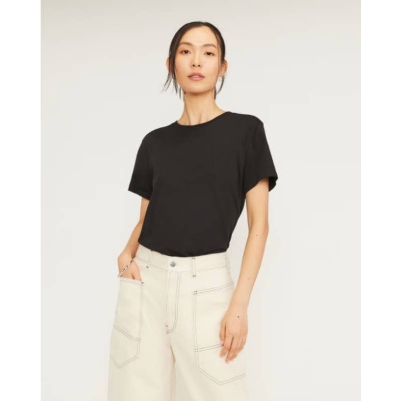 Everlane NWOT The Organic Cotton Box Cut Short Short Tee Shirt Black Size Large
