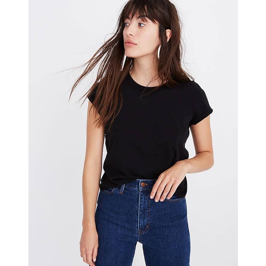 Madewell NWT Black Northside Vintage Crew Neck Short Sleeve Tee 2XL