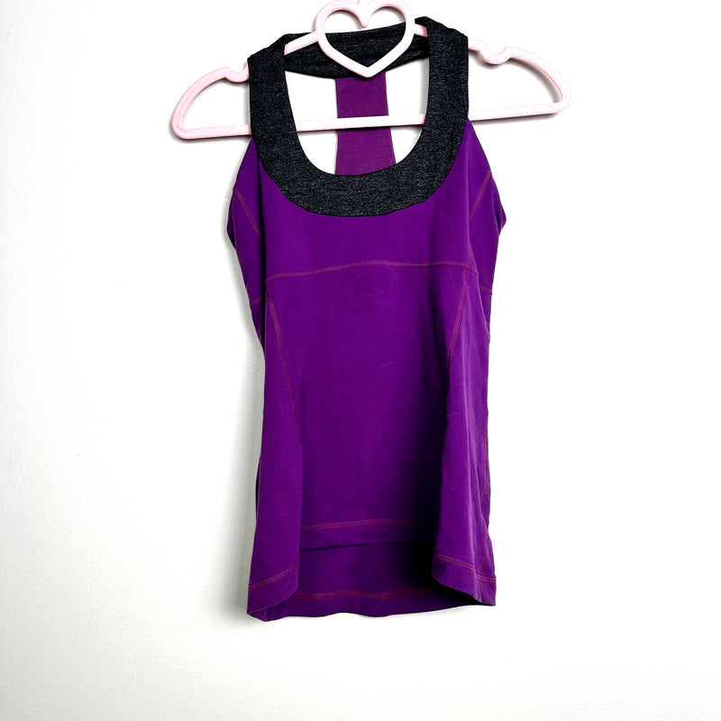 Lululemon Scoop Neck Racerback Built In Shelf Bra Tank Top Purple Size 4