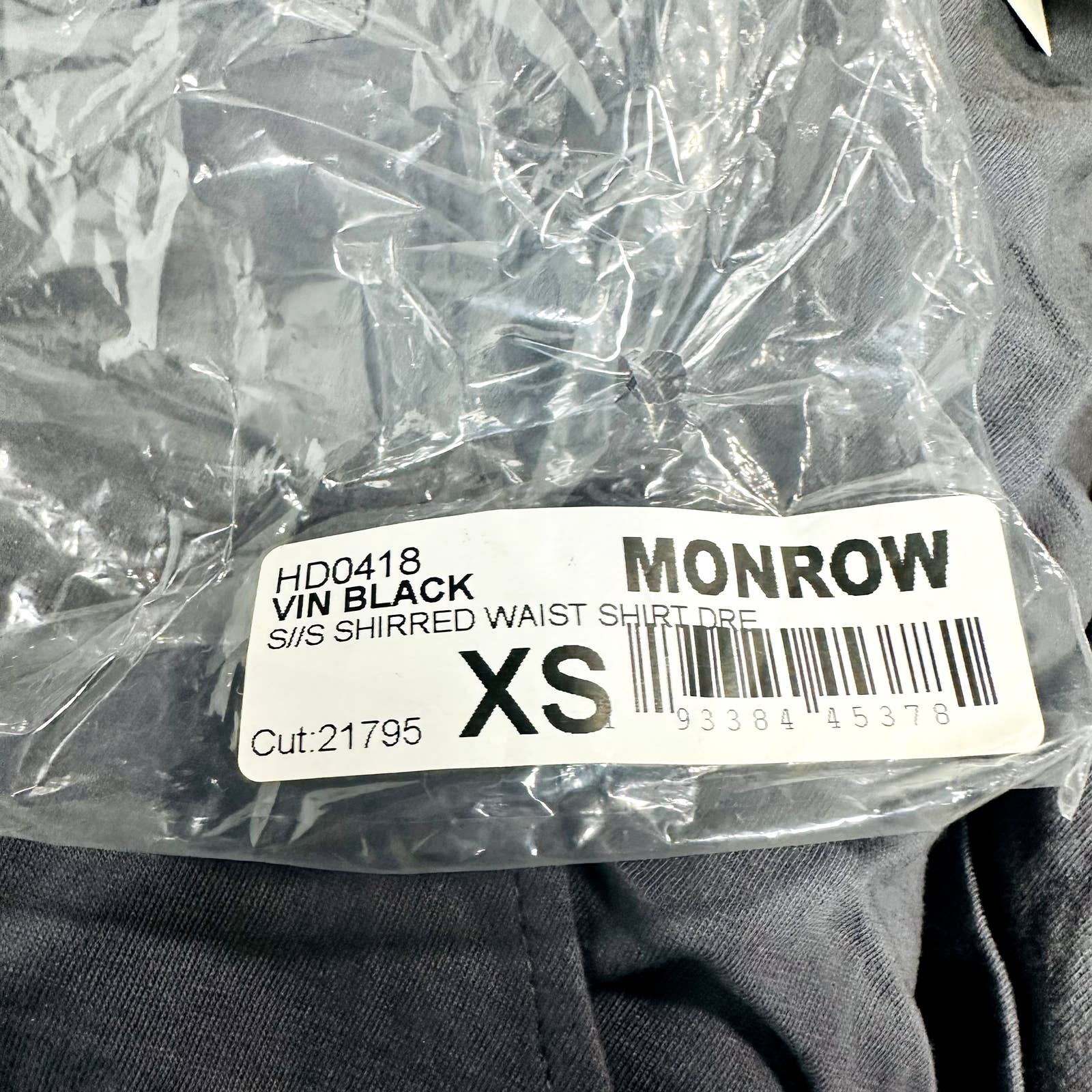 Monrow NWT Short Sleeve Shirred Waist V-Neck Shirt Dress Size XS