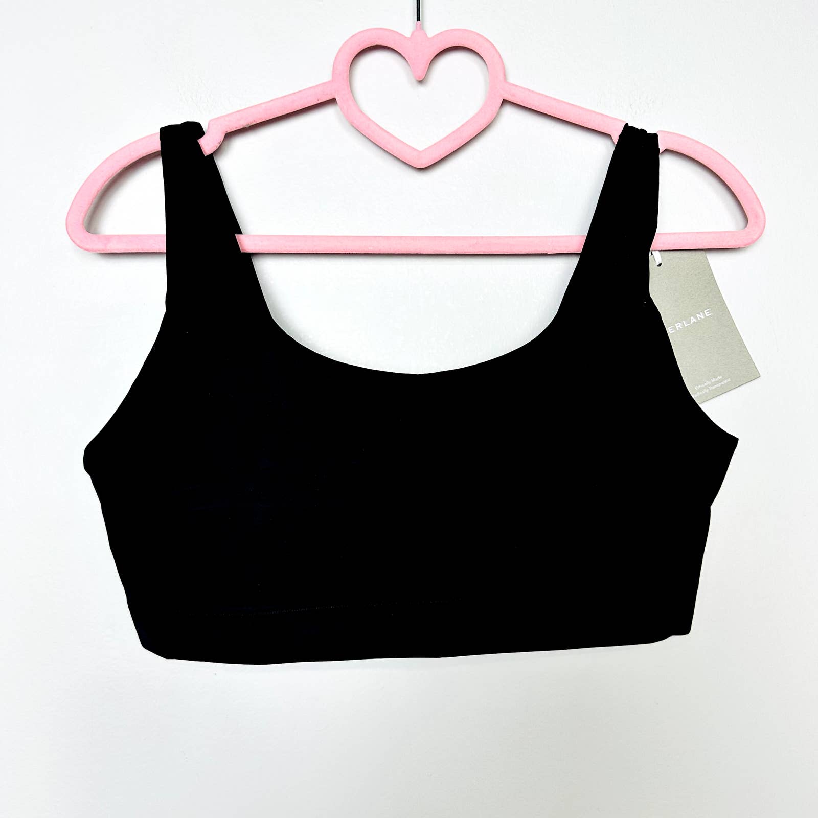 Everlane NWT The Perform Cropped Bra Workout Yoga Sports Bra Black Size Medium