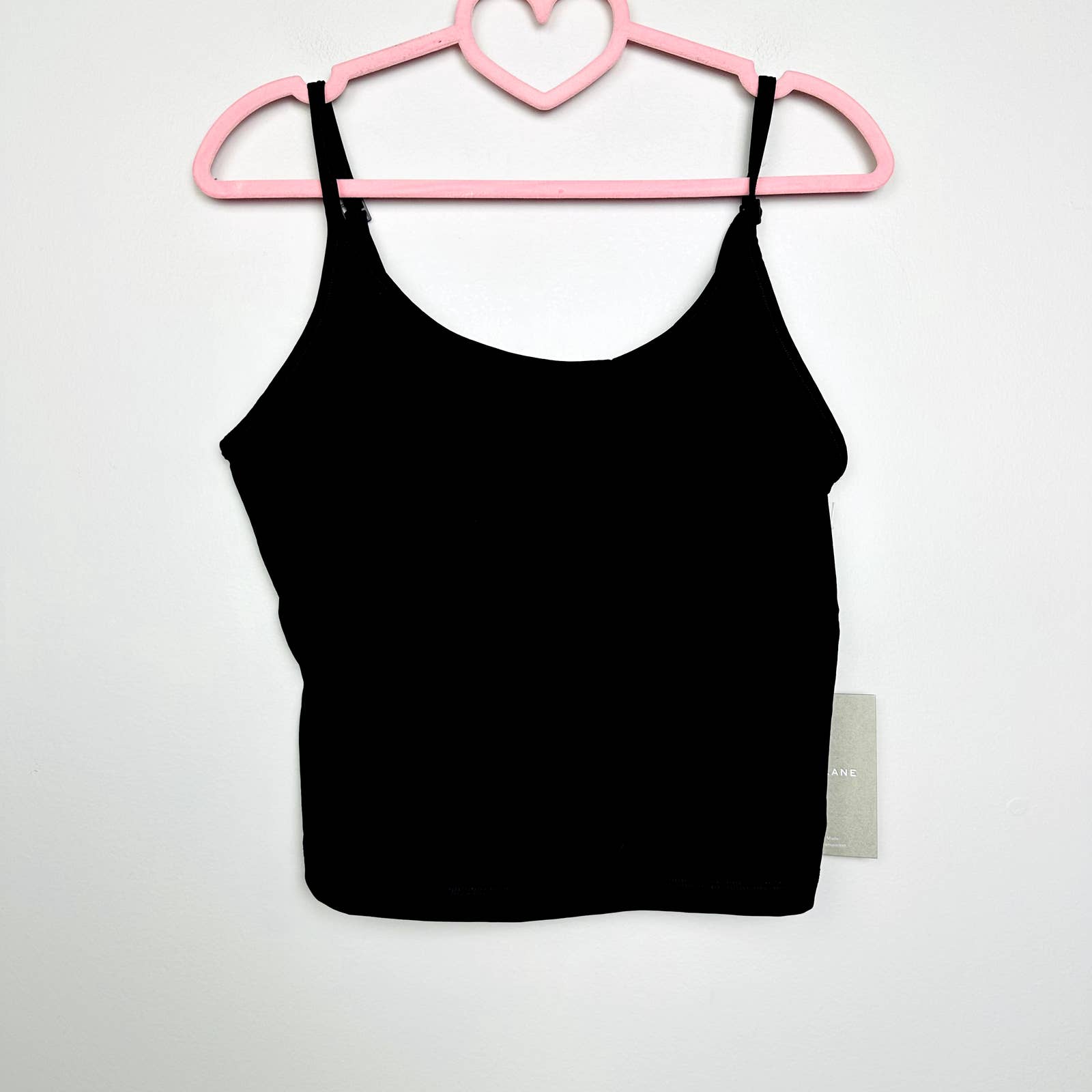 Everlane NWT The Perform Cami Scoop Neck Gym Cropped Tank Top Black Size Medium