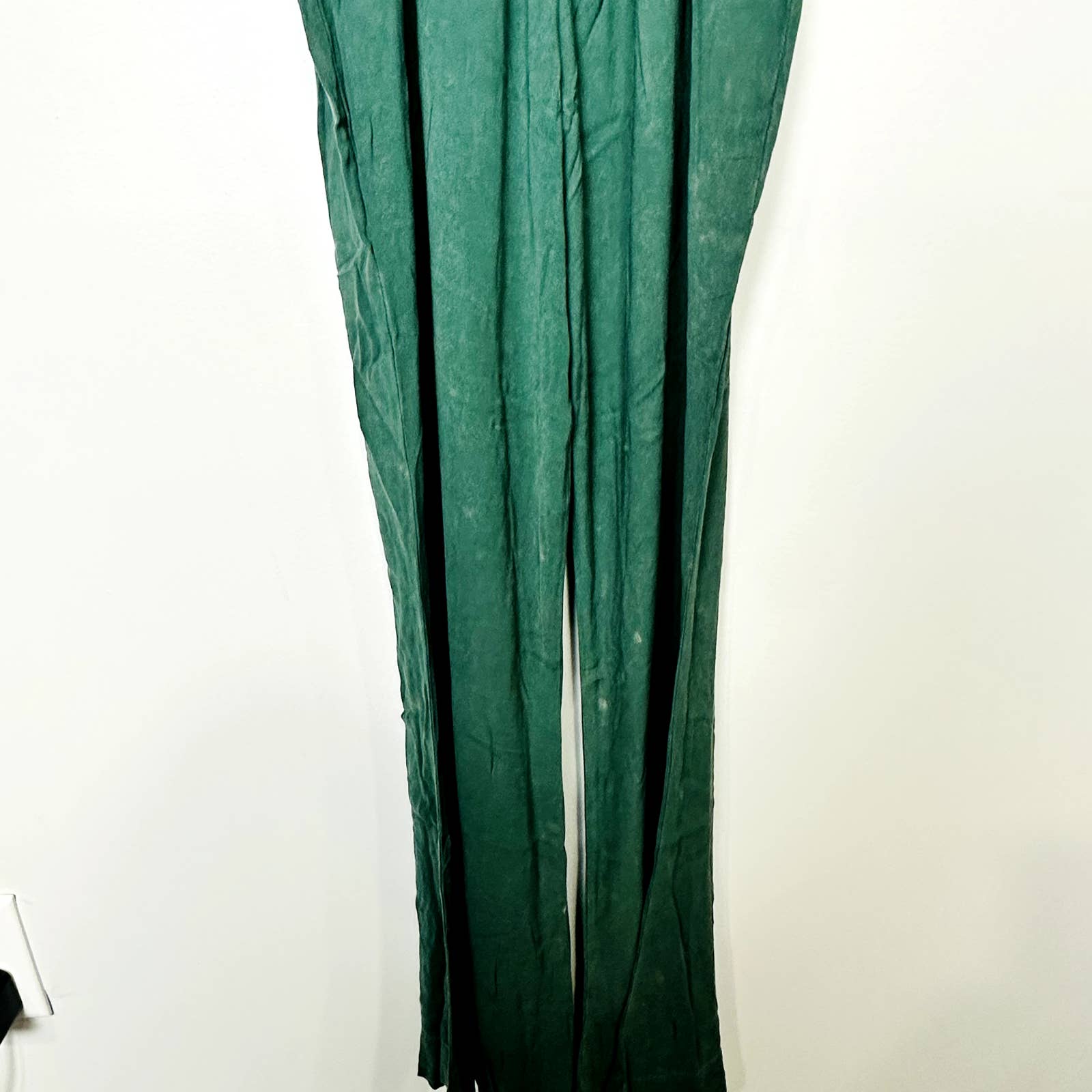Chaser NWT Button Front Spaghetti Straps Cutout Knot Back Jumpsuit Green Small