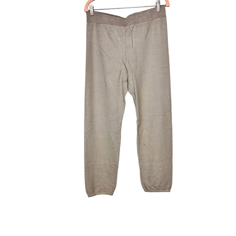 Monrow NWT Reversed Elastic Waist Drawstring Vintage Sweatpants Acorn Size Large