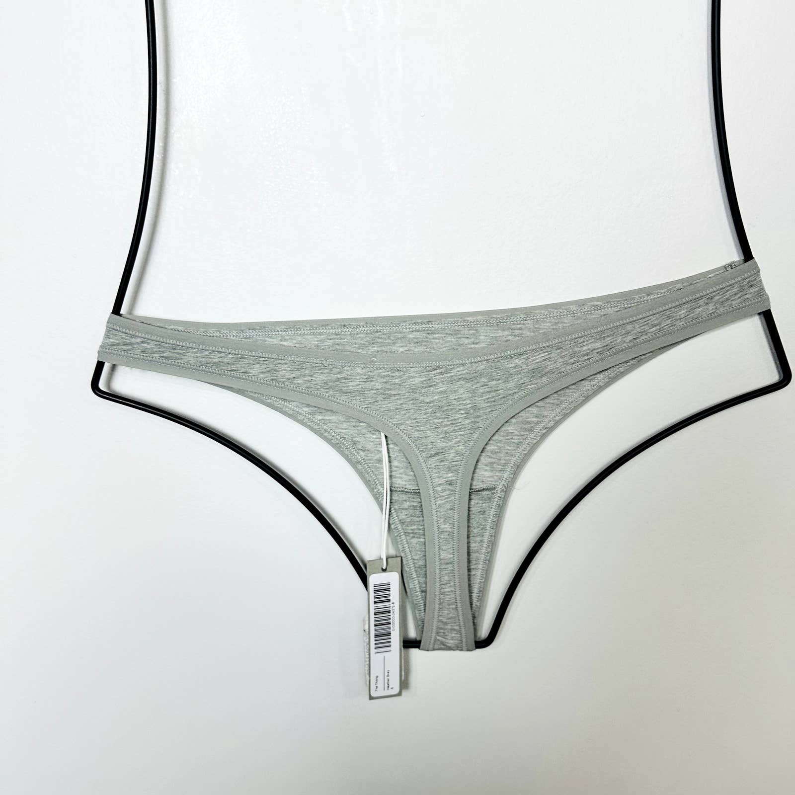 Everlane NWT The Thong Tagless Elastic Waist Low Rise Panty Heathered Gray Small