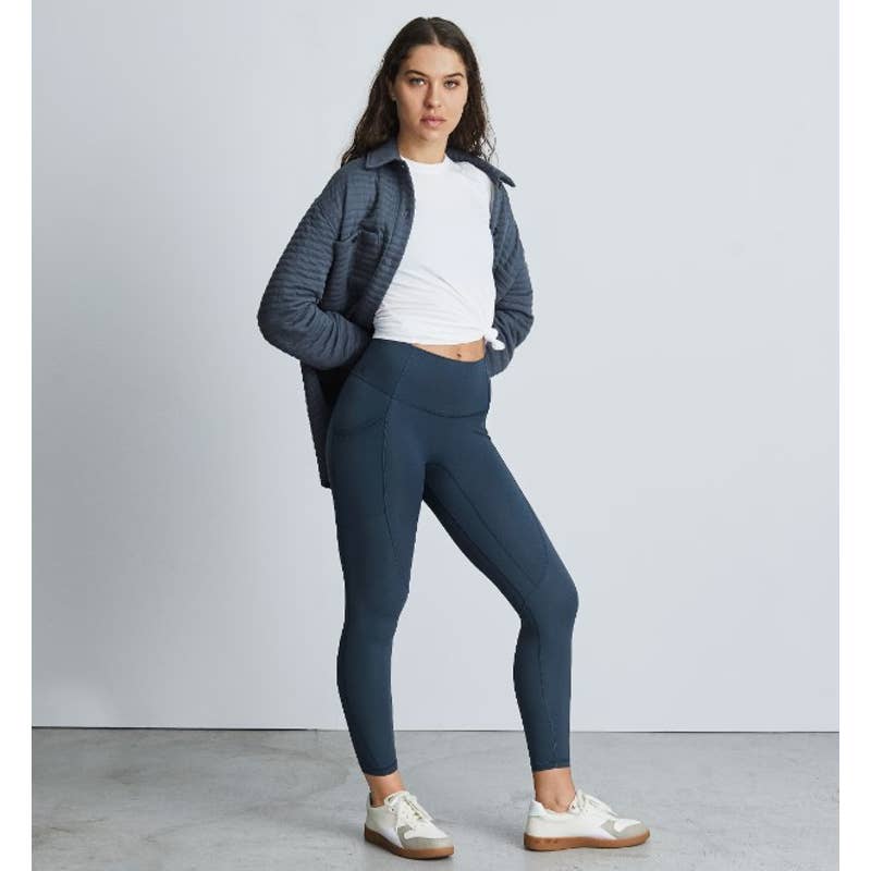 Everlane The Perform Pockets Mid-Rise Workout Gym Leggings Blue Size Small