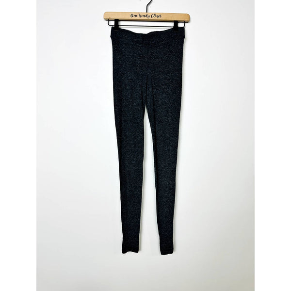 Chaser NWT Love Knit Long John Leggings Elastic Waist Ankle Pants Gray