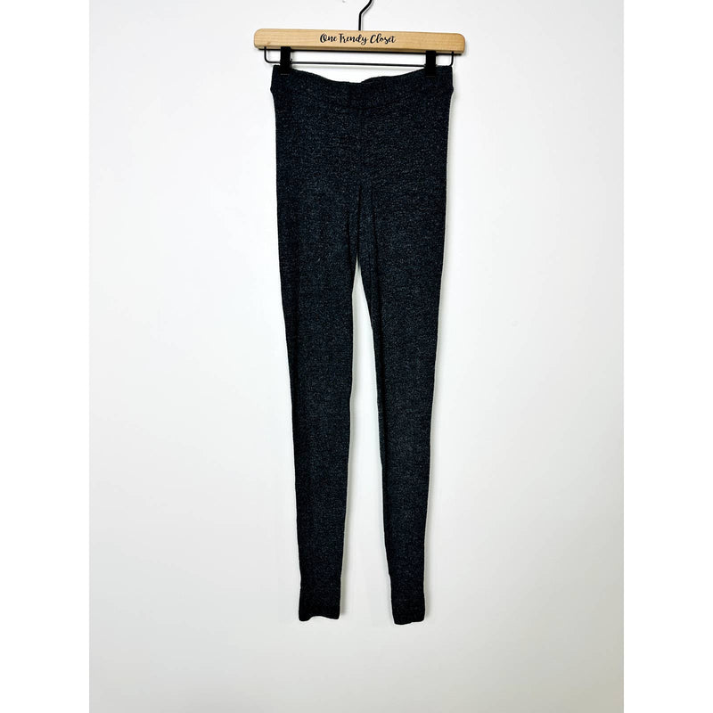 Chaser NWT Love Knit Long John Leggings Elastic Waist Ankle Pants Gray