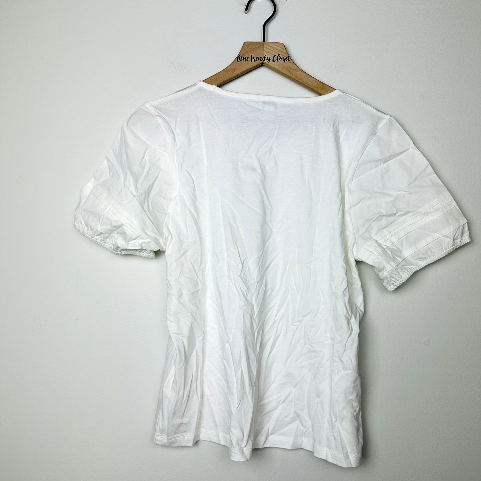 J. Crew Factory NWT White Pleated-Sleeve Top Size XL