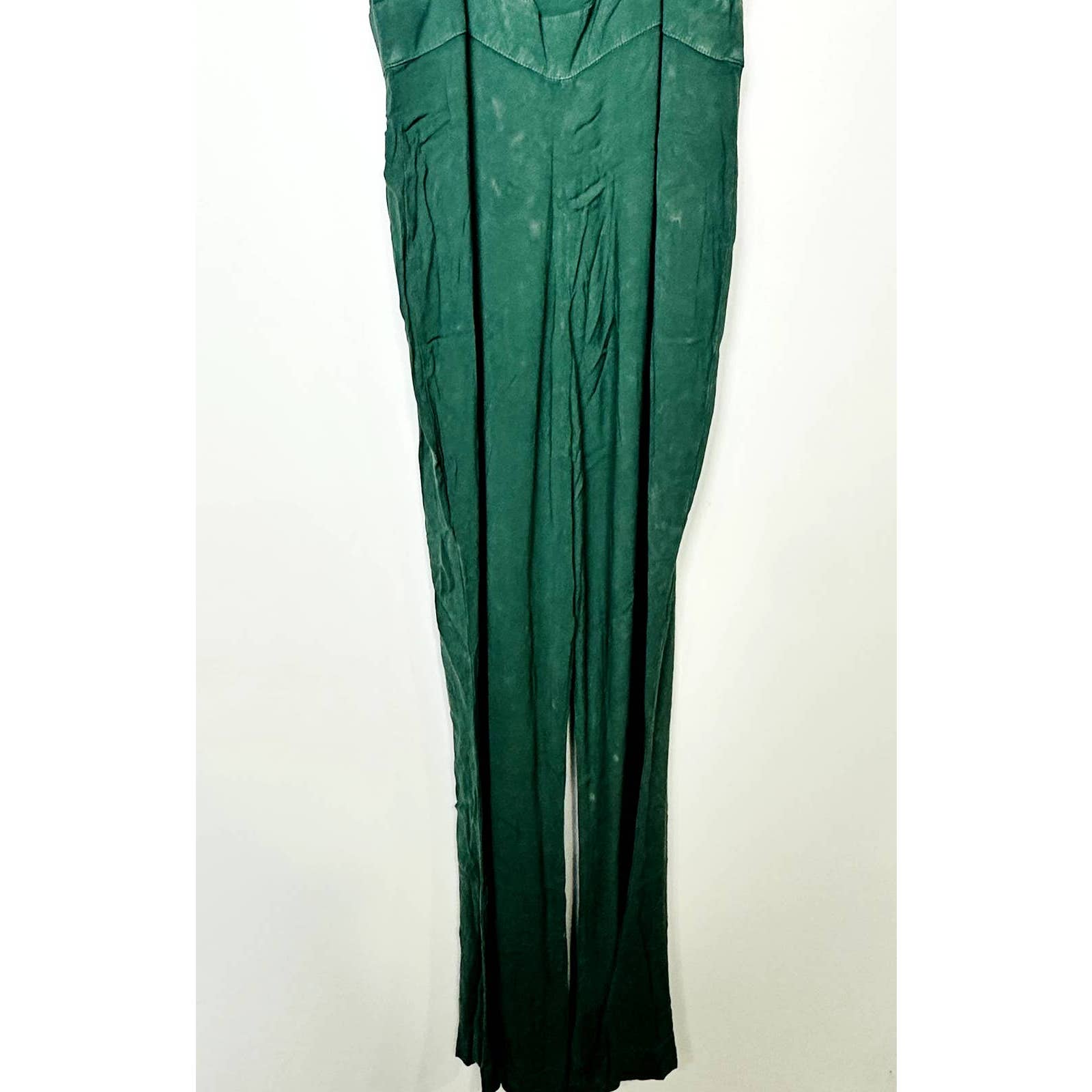 Chaser NWT Button Front Spaghetti Straps Cutout Knot Back Jumpsuit Green Small