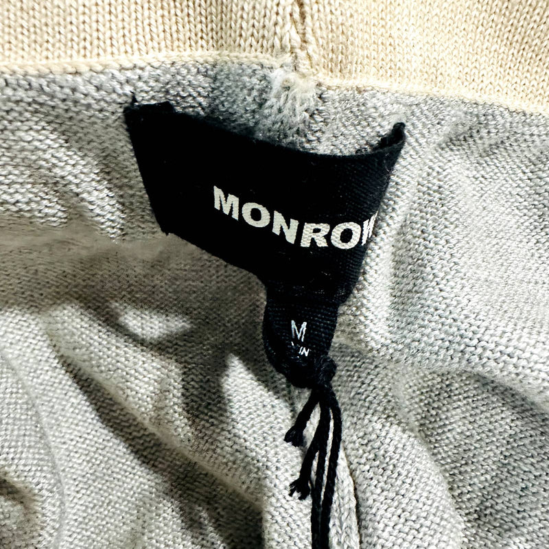Monrow NWT White Stripes Drawstring Pull-On Jogger Pants Heather Gray Sz Medium