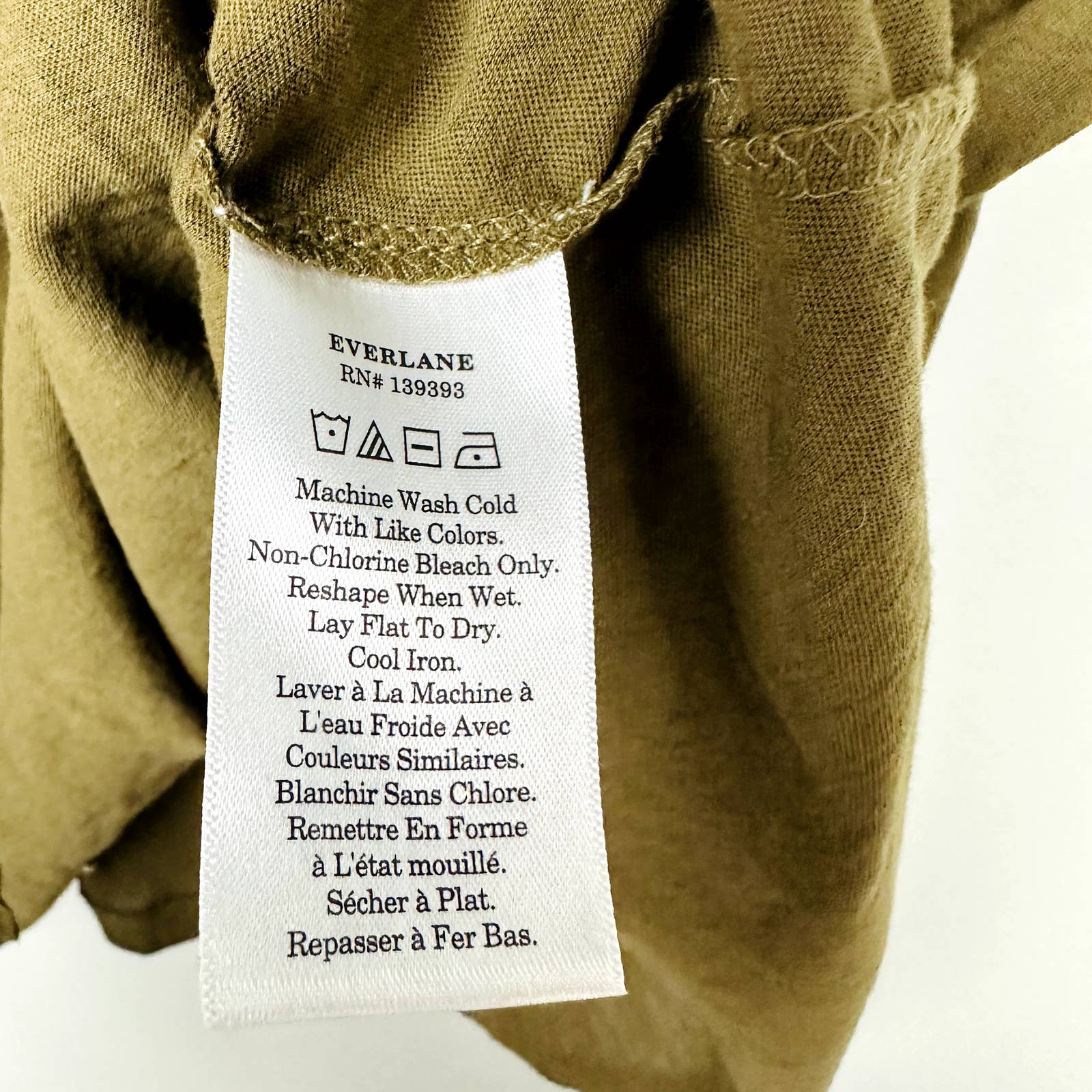 Everlane NWOT The Air Oversized Crew Neck Short Sleeves Casual Tee Olive Large