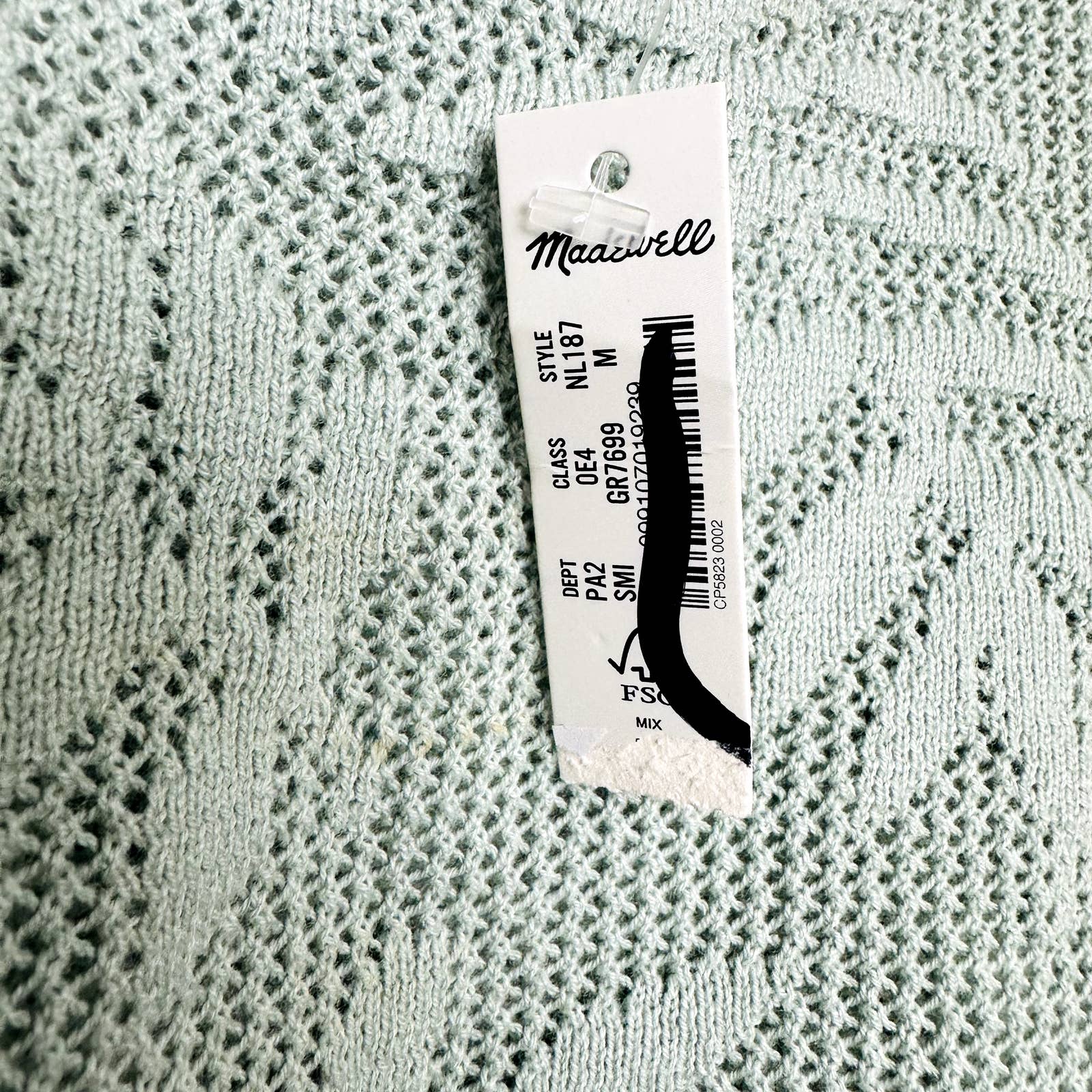 Madewell NWT Palm-Stitch Crop Sweater Tank in Sage Mist Size Medium