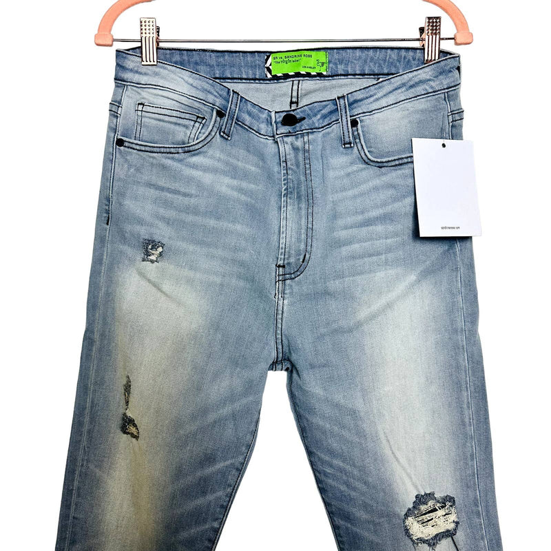 Free People X Sandrine Rose NWT Mid-Rise Skinny Distressed Jeans Blue Size 31