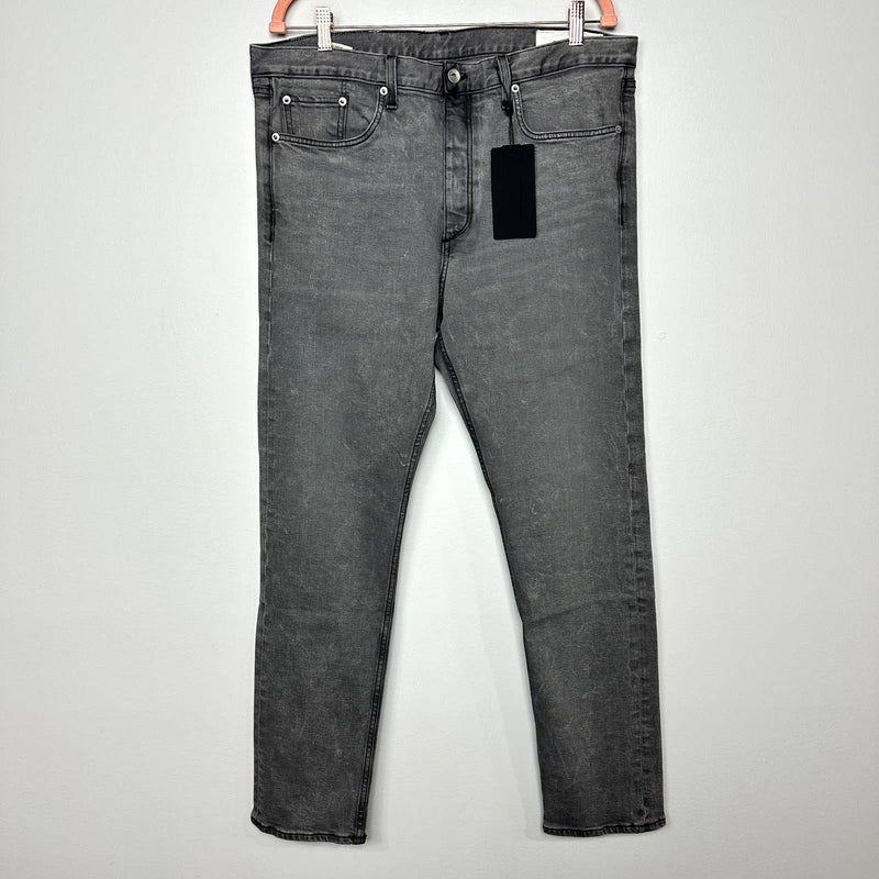 rag & bone NWT Mid-Rise Stretch Classic Slim Straight Denim Jeans Gray Size 38