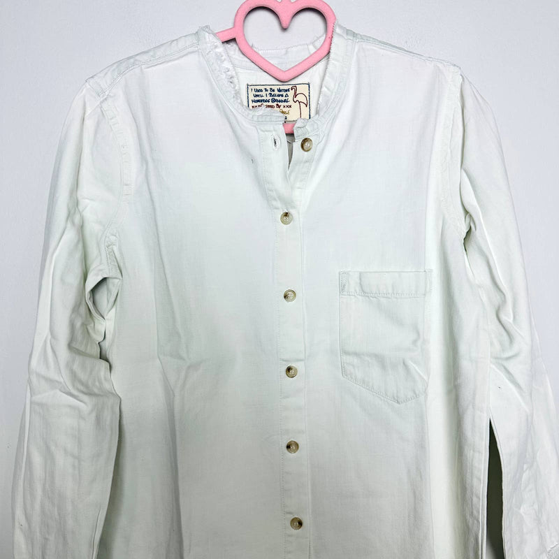 Free People X Sandrine Rose NWT Mandarin Button Up Tunic Chambray Top Dust
