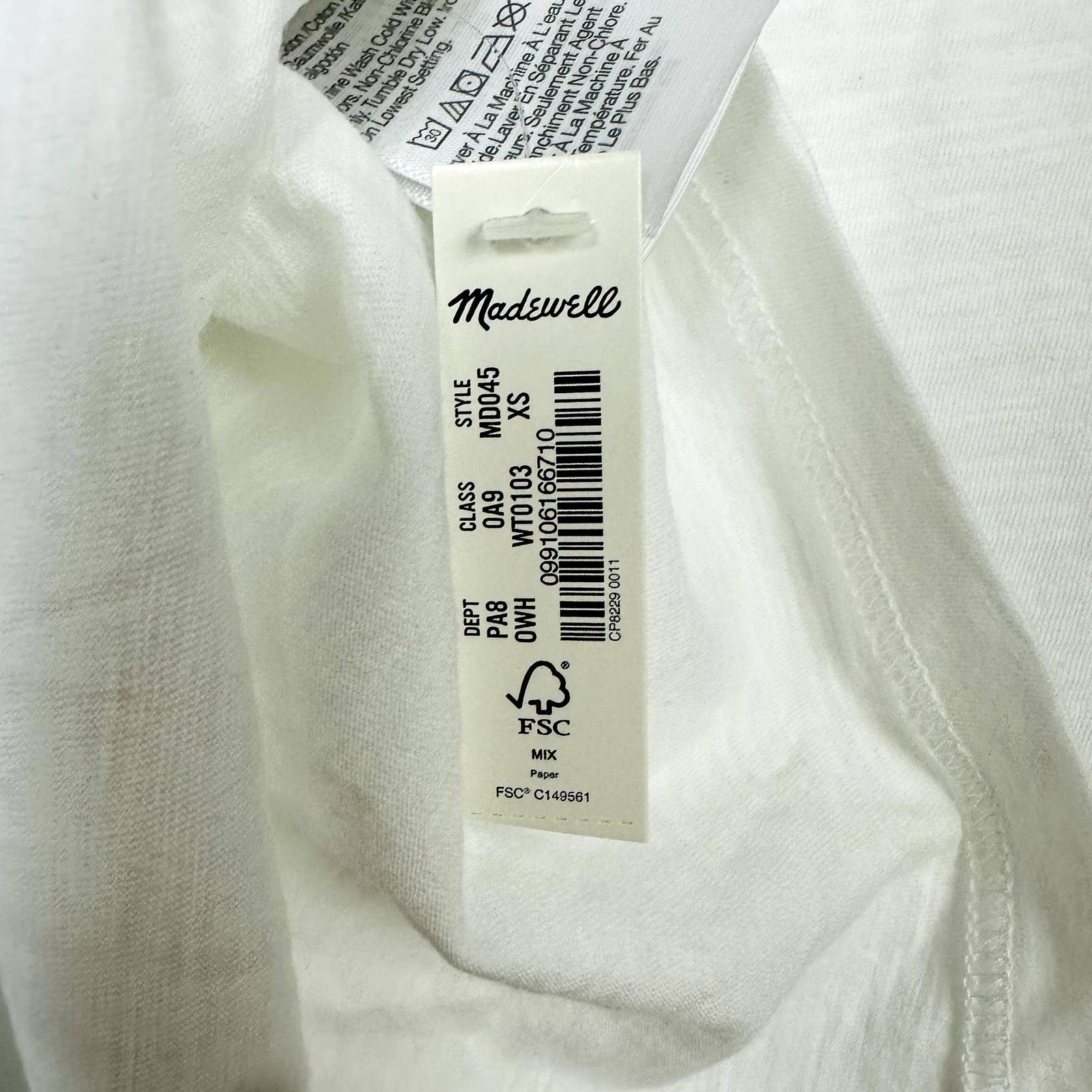 Madewell NWT Whisper Cotton V-Neck Tank in Whisper White Size XS