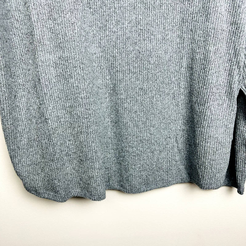 Lulus NWT Just Vibing Ribbed V-Neck Oversized Pullover Sweater Denim Blue