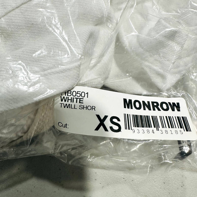 Monrow NWT Twill Casual Drawstring Pocket Casual Cotton Hiker Shorts White Sz XS