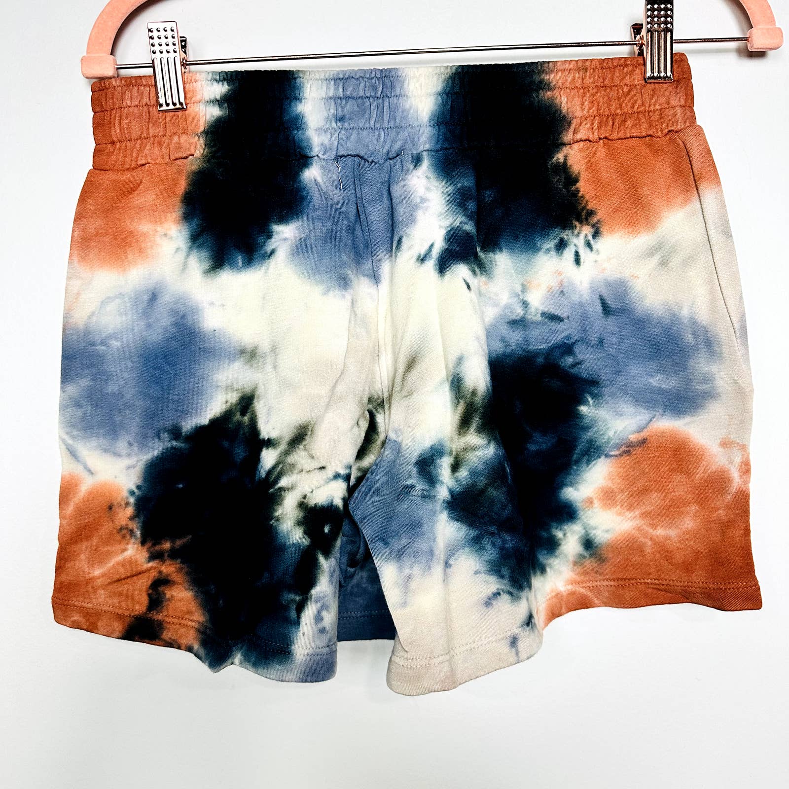 Monrow NWT Coral Reef Tie Dye Ex-Boyfriend Sporty Sweatshort Faded Black Small