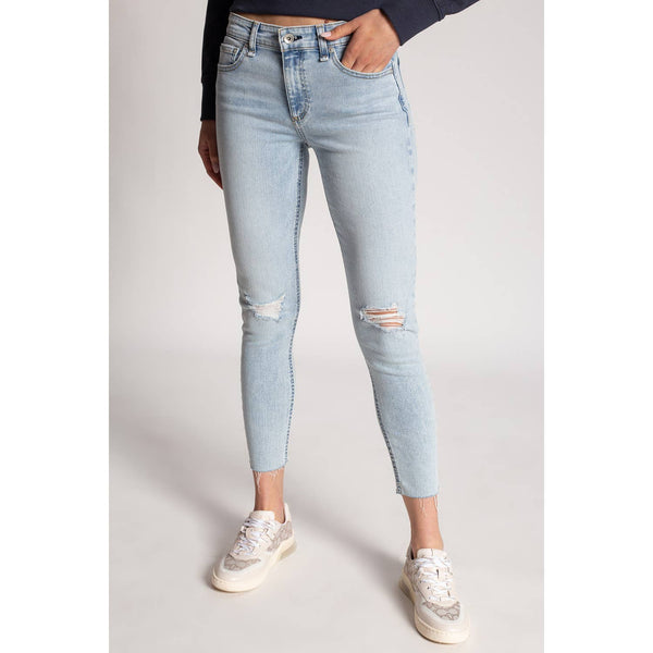 rag & bone NWT Cate Mid-Rise Ripped Raw Hem Ankle Skinny Jeans Montauk Size 29